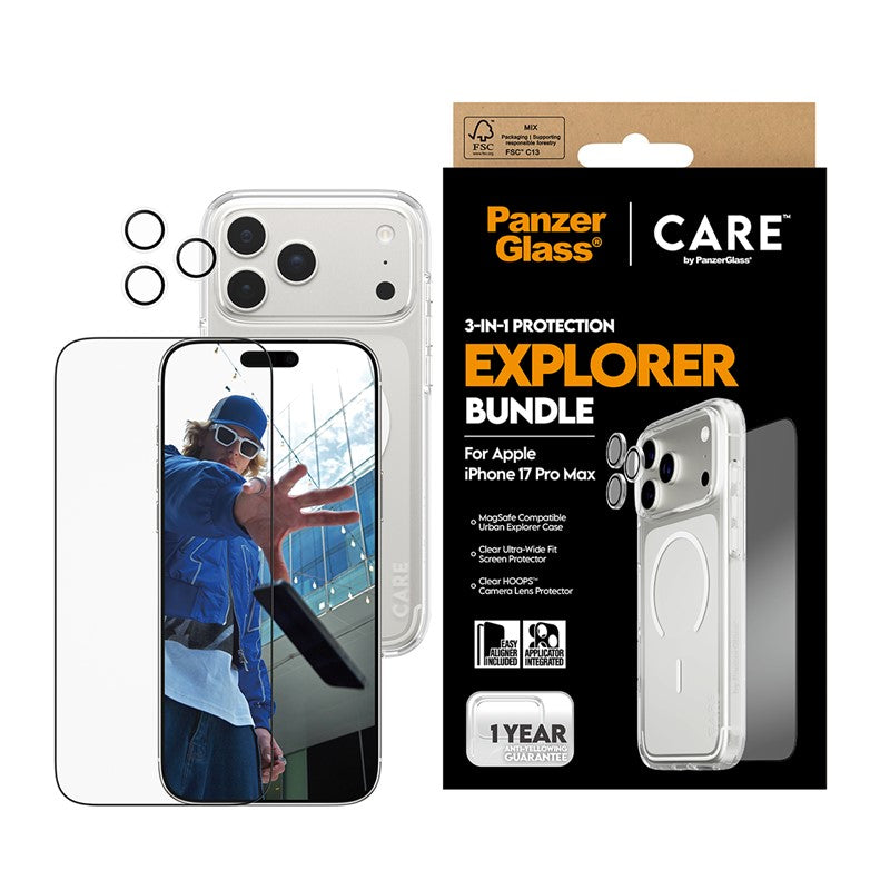 PanzerGlass Care iPhone 17 Air / iPhone Pro / iPhone 17 Pro Max 3 in 1 Explorer Bundles PanzerGlass Care iPhone 17 Air / iPhone Pro / iPhone 17 Pro Max 3 in 1 Explorer Bundles
